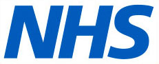 NHS white on blue